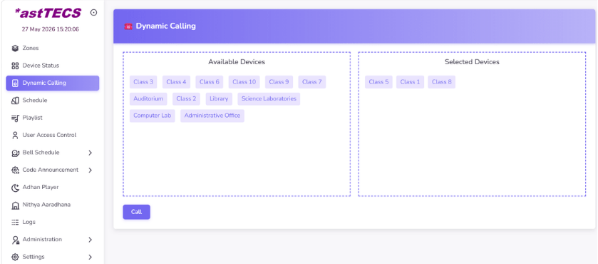 PA system - Manager interface